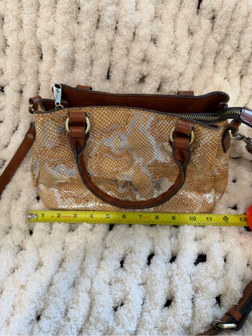 Patricia Nash Brown Snakeskin-Print Crossbody Satchel 10th anniversary - Picture 12 of 14
